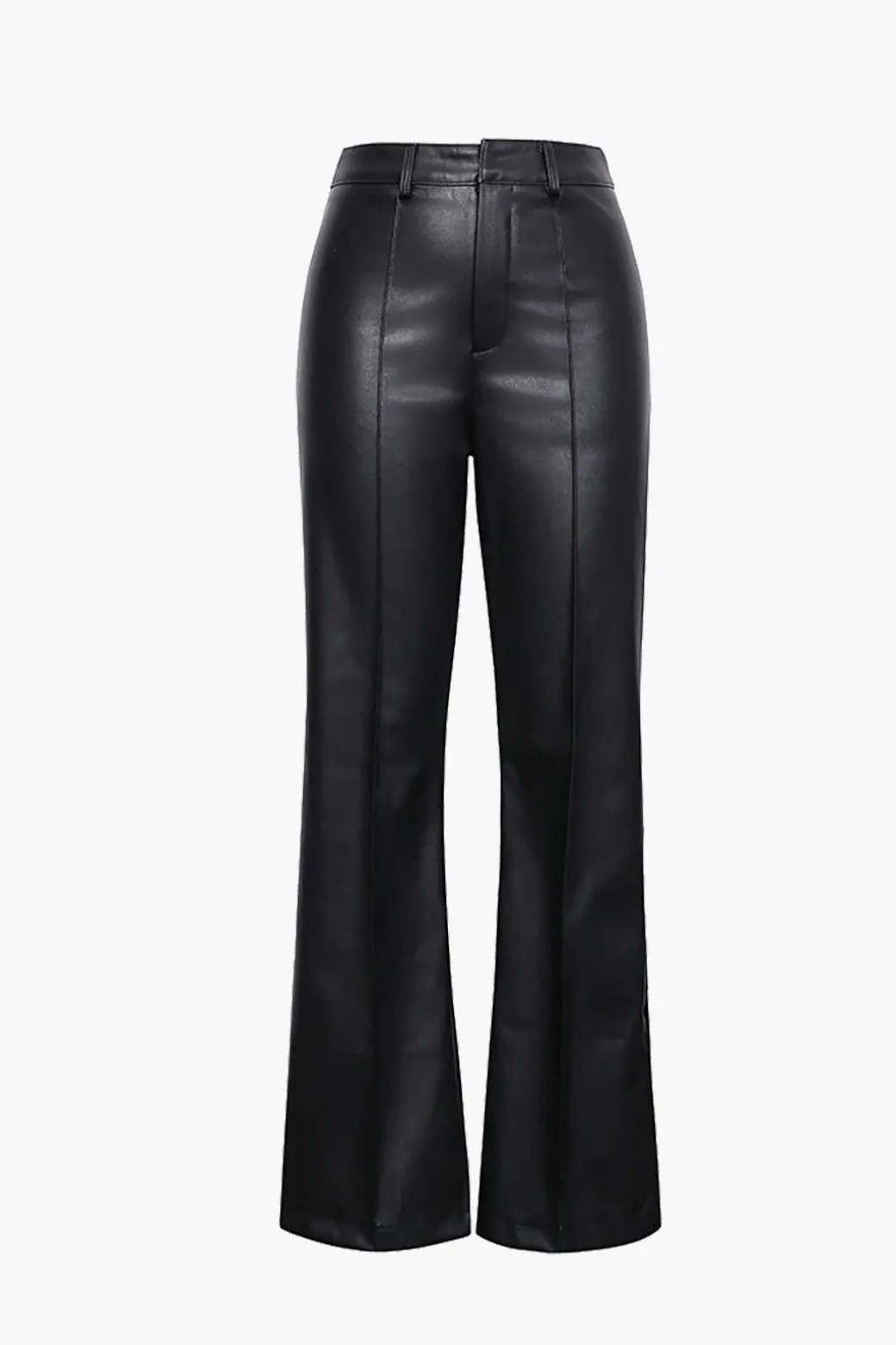 Cheap Basic Faux Leather Trousers Maxi Dresses