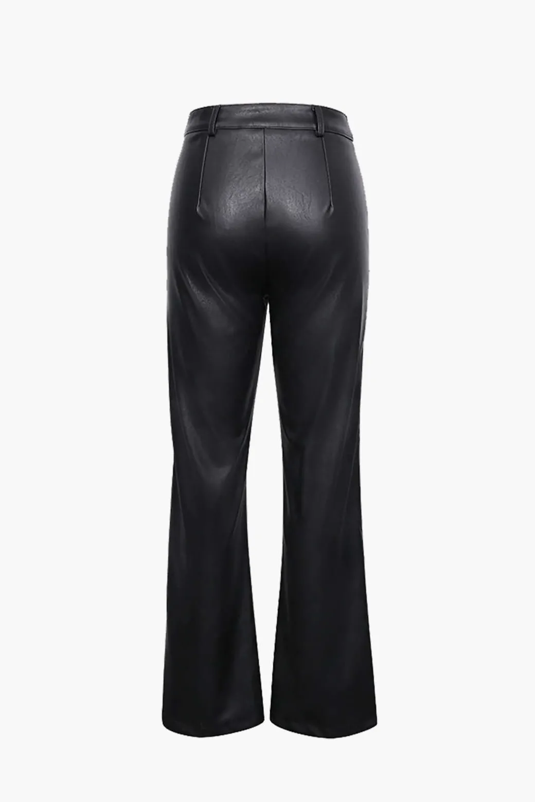 Cheap Basic Faux Leather Trousers Maxi Dresses