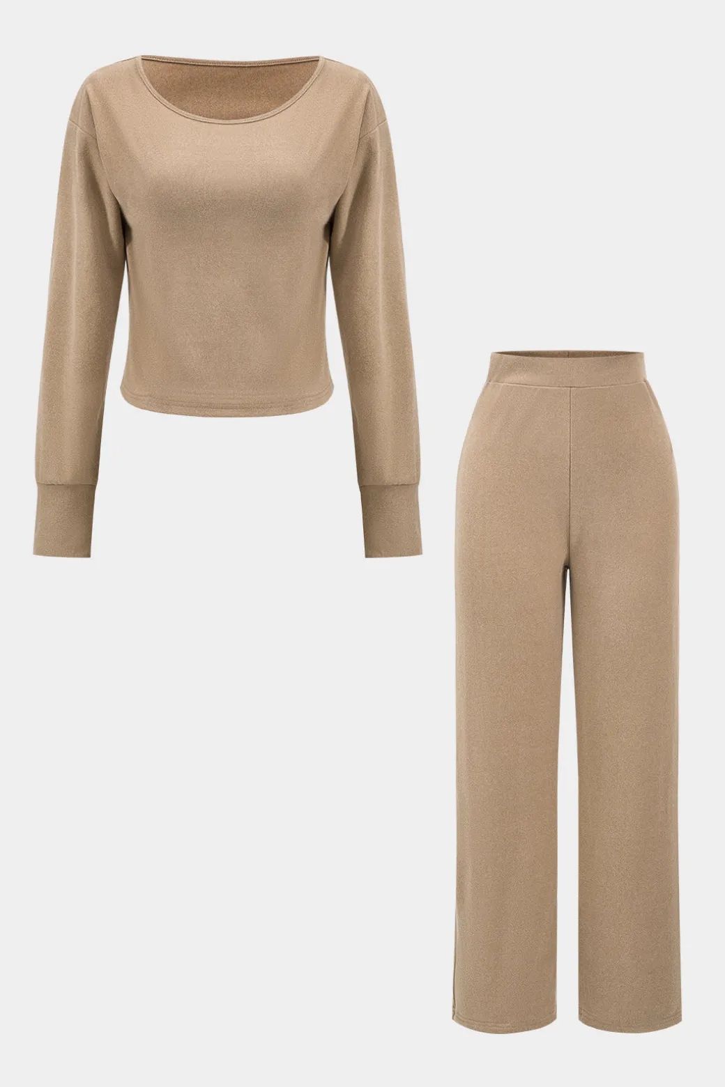 Fashion Basic Long Sleeve Top And Trousers Set Pant Sets