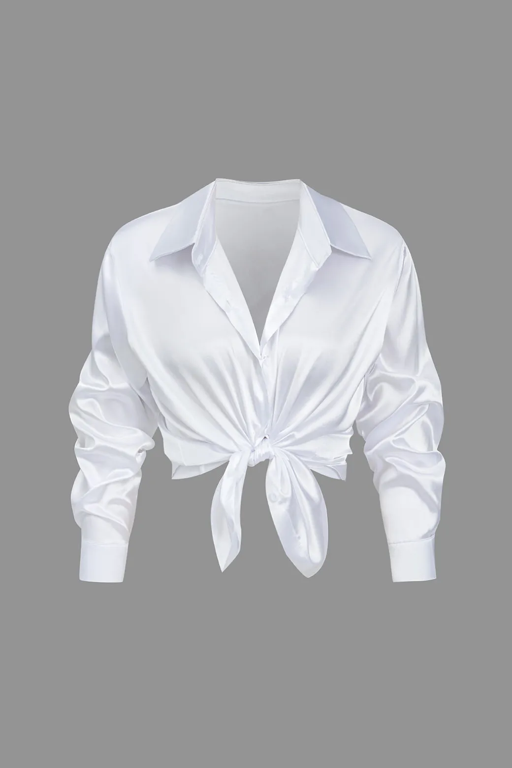 Best Basic Solid Satin Long-Sleeve Shirt Long Sleeve Tops | Long Sleeves Tops