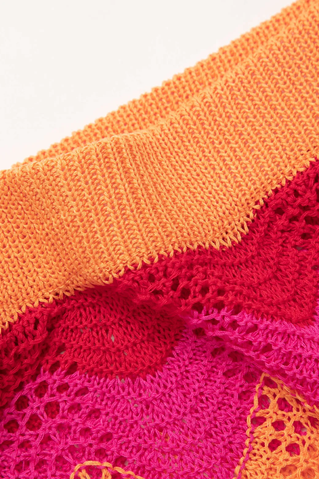 Clearance Color Block Crochet Knit Skirt Skirts
