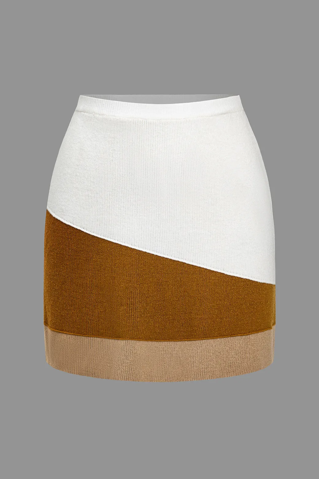 Clearance Color Block Knit Mini Skirt Skirts
