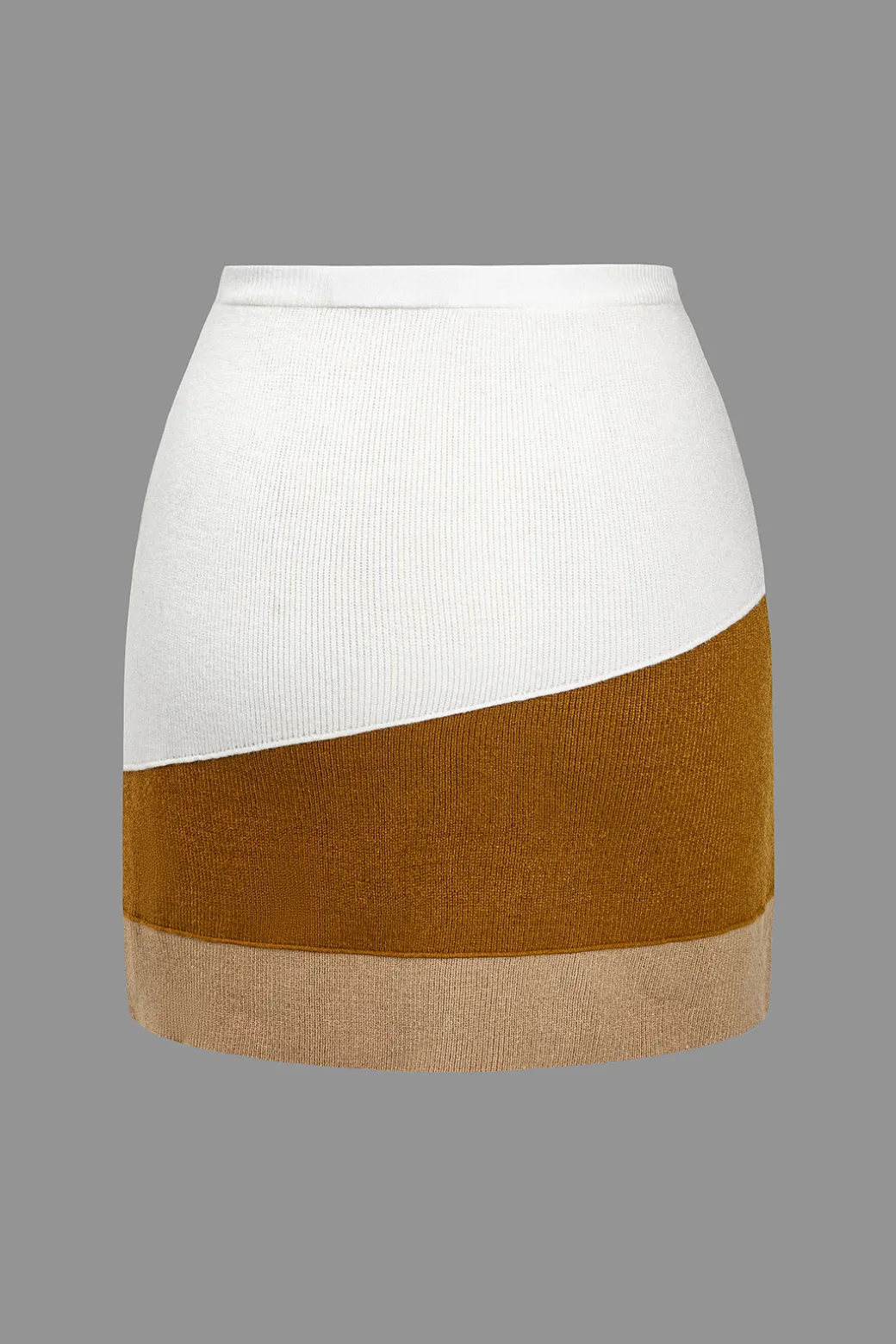 Clearance Color Block Knit Mini Skirt Skirts
