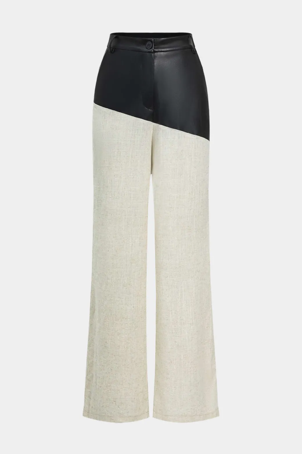 Flash Sale Contrast Color Block Print Straight-leg Trousers Pants