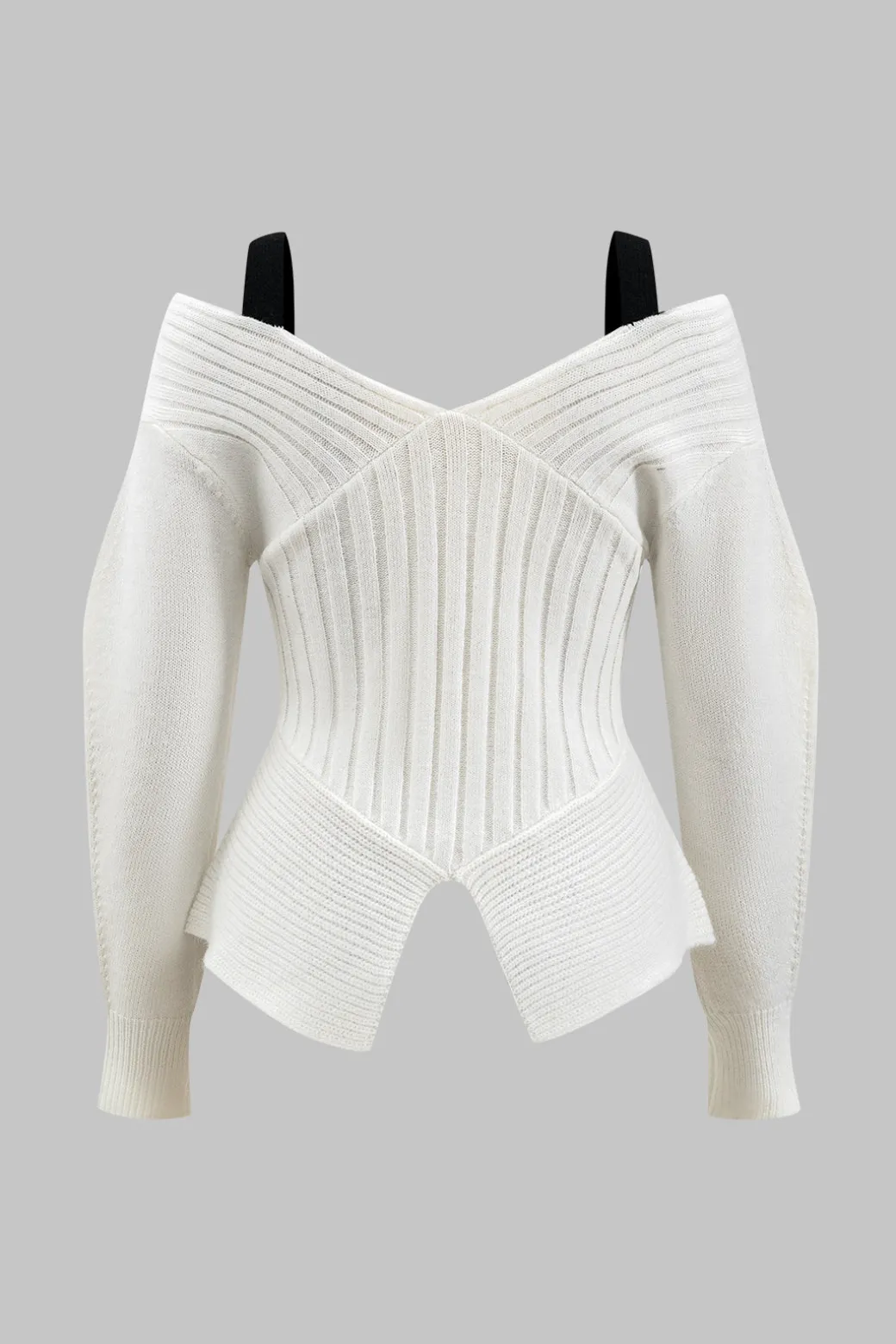 Store Contrast V-neck Sweater Long-Sleeve Top Knitwear | Knit Tops