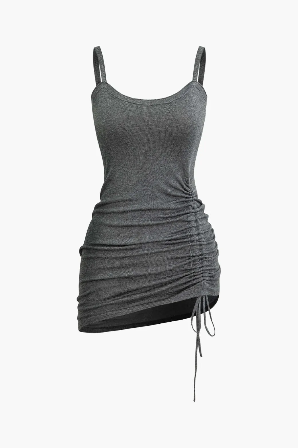 Clearance Cross Cut Out Crop Top And Asymmetrical Drawstring Mini Dress Set Skirt Sets