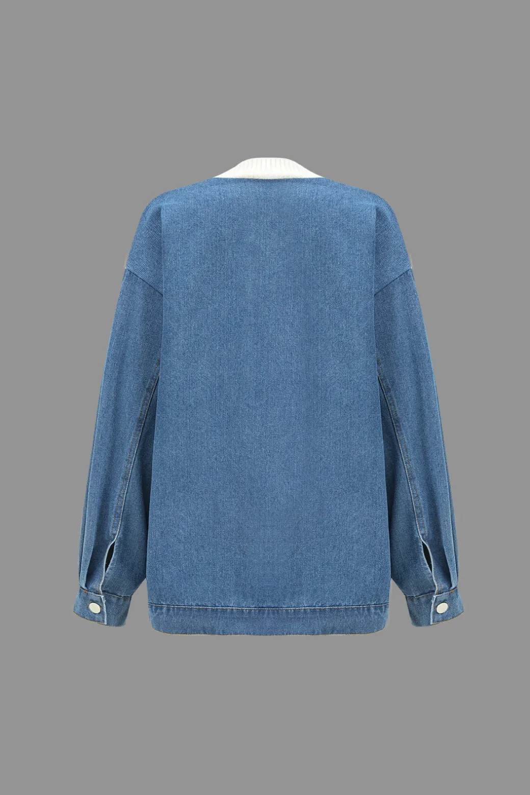 Shop Denim Patchwork Pocket Sweater Cardigan Outerwear | Outerwear