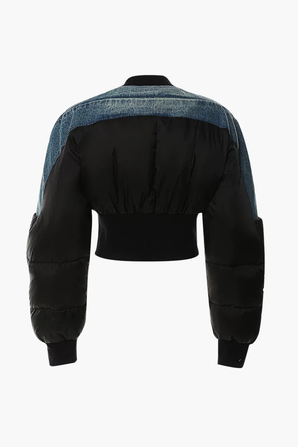 Best Denim Patchwork Zipper Detail Jacket Outerwear | Outerwear