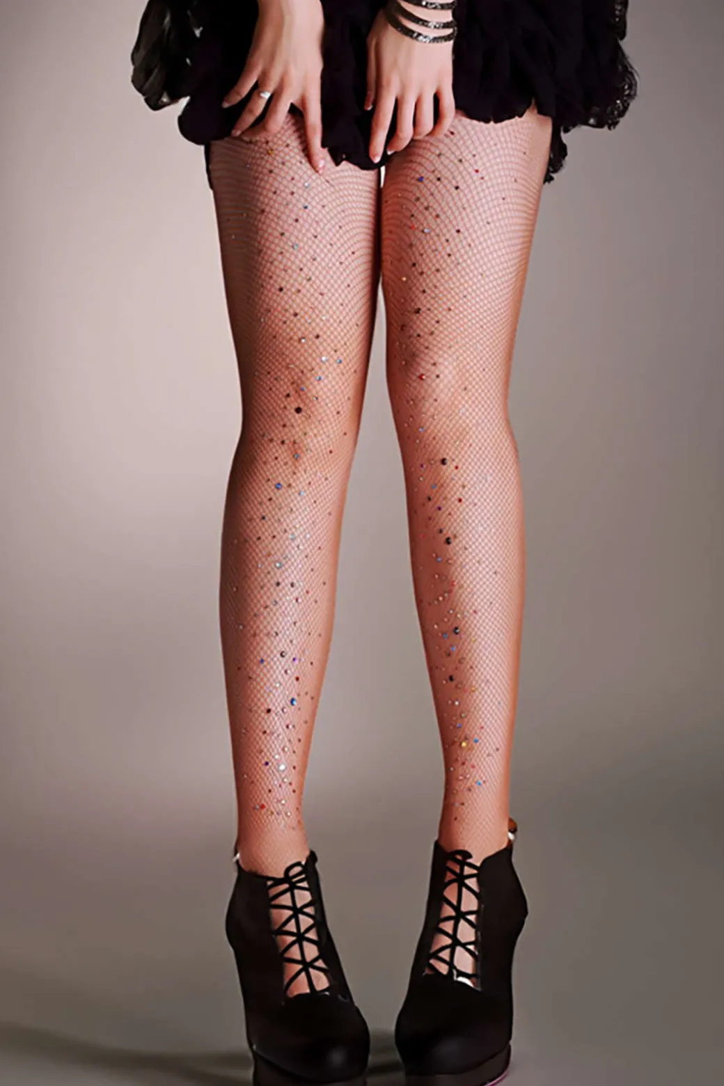 Fashion Diamond Mesh High Elastic Tights Tights | Accessories