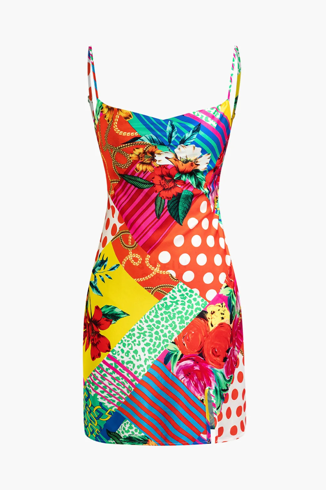 Cheap Flower Print Slip Mini Dress Mini Dresses