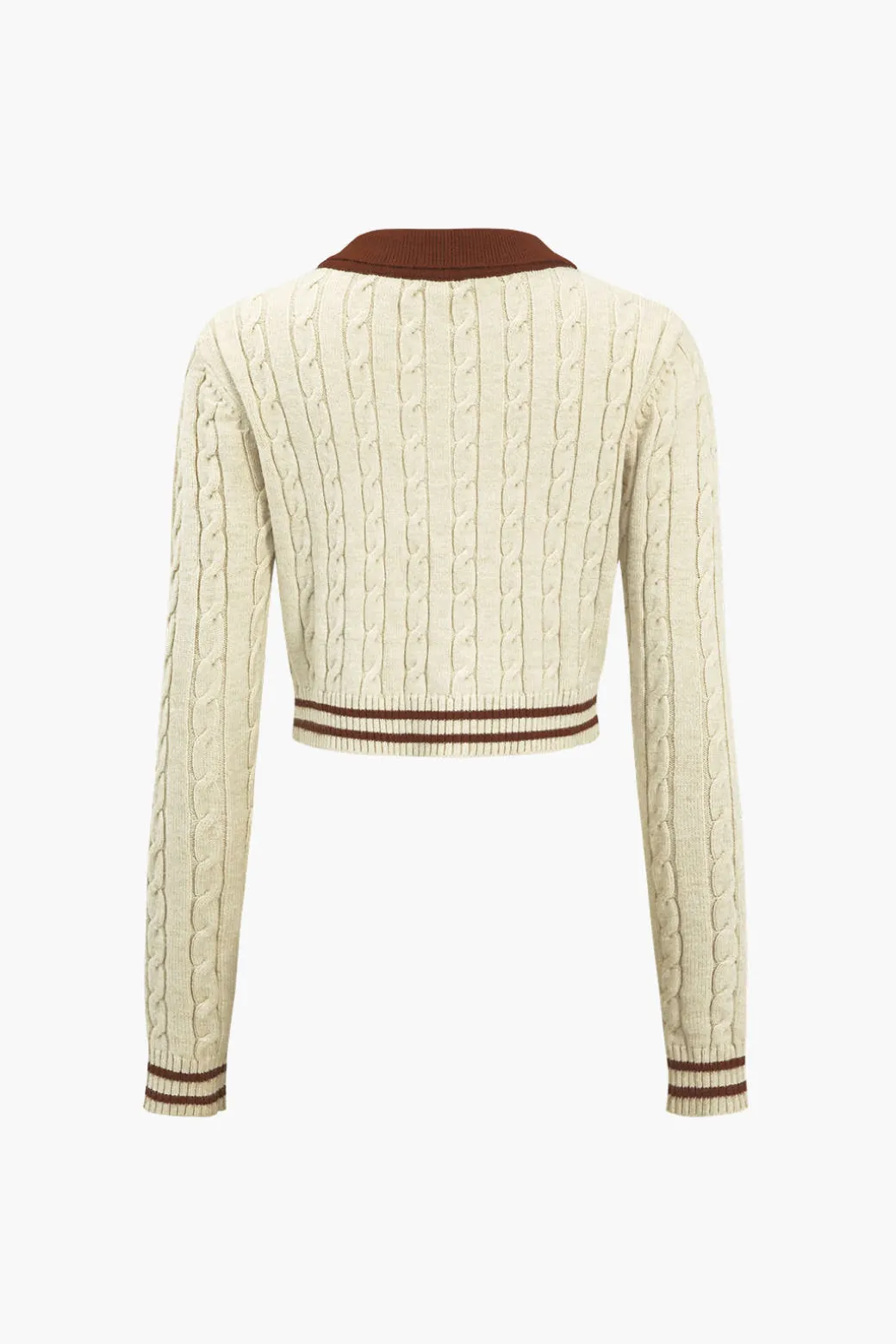 Discount Knit Color Block Button Fake Pockets Long-Sleeve Top Knitwear | Knit Tops