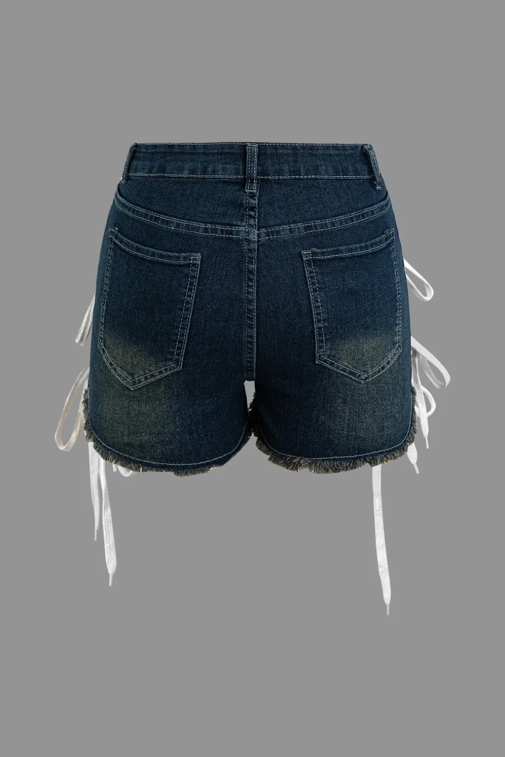 Cheap Lace Up Denim Short Shorts