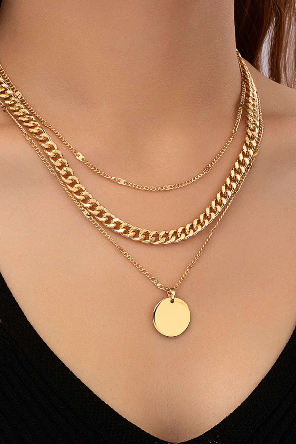 Best Layer Disc Pendant Necklace Necklaces | Accessories