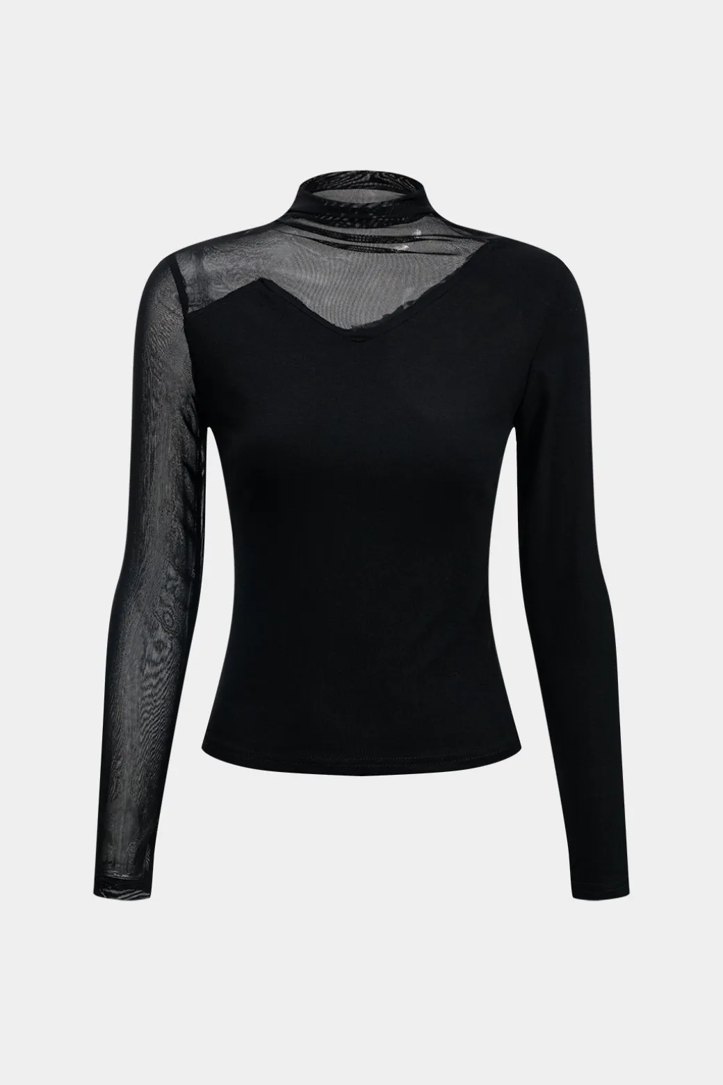 Outlet Mesh Patchwork Long-Sleeve Top Long Sleeve Tops | Long Sleeves Tops