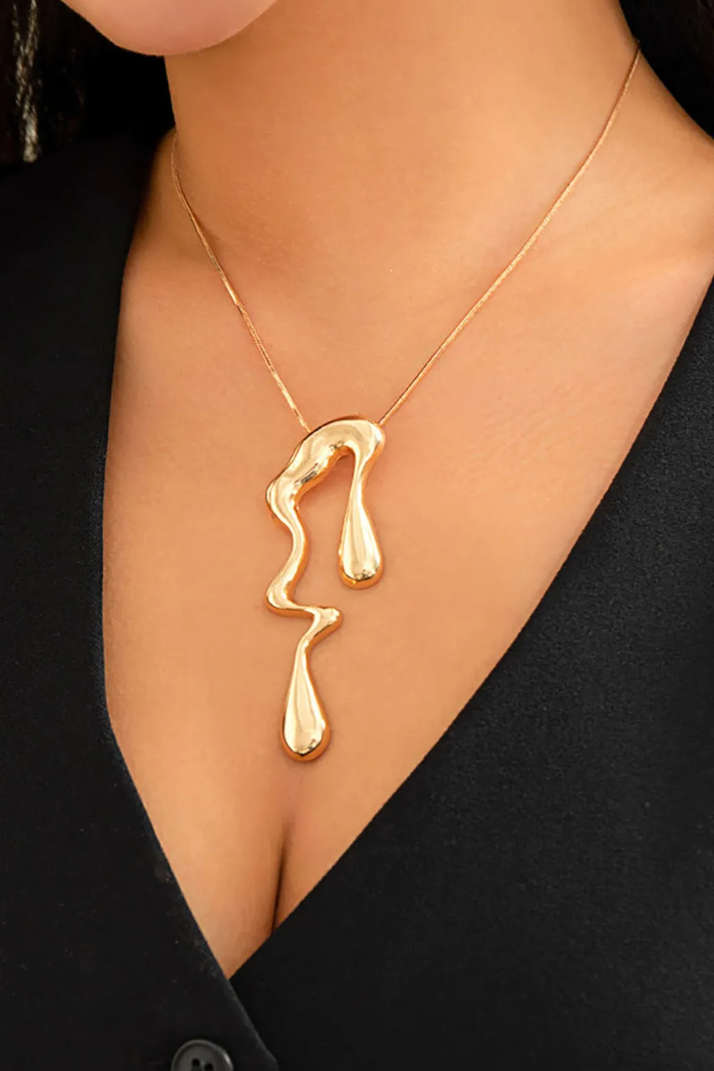 Store Metal Irregular Teardrop Liquid Design Necklace Necklaces | Accessories