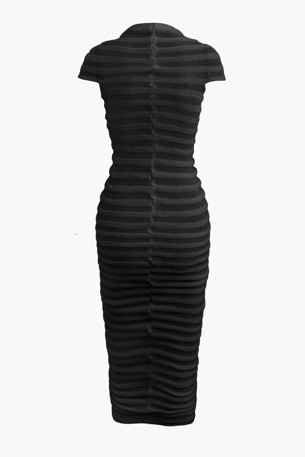 Best Mock Neck Knit Stripe Short Sleeve Maxi Dress Knitwear | Knit Dresses