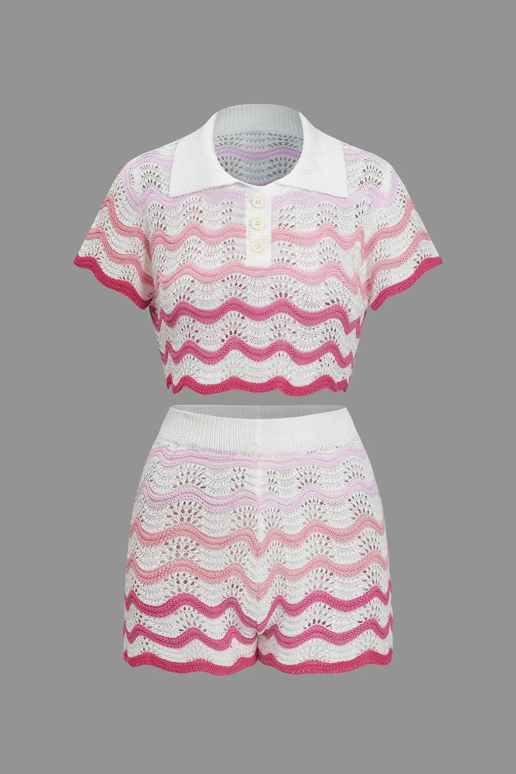 Online Ombre Knit Color Block Mini Skirt Set Knit Sets