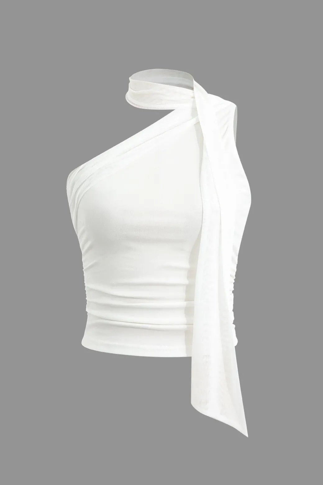 Best Sale One-shoulder Tank Top With Scarf Tank Tops & Cami