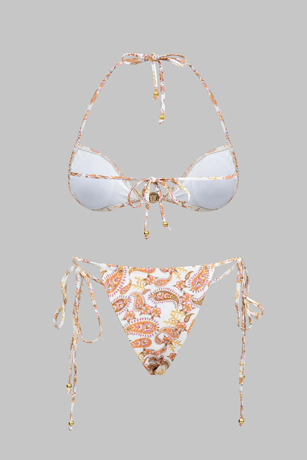 Best Sale Paisley Print Tie-Up Bikini Set Swimwear