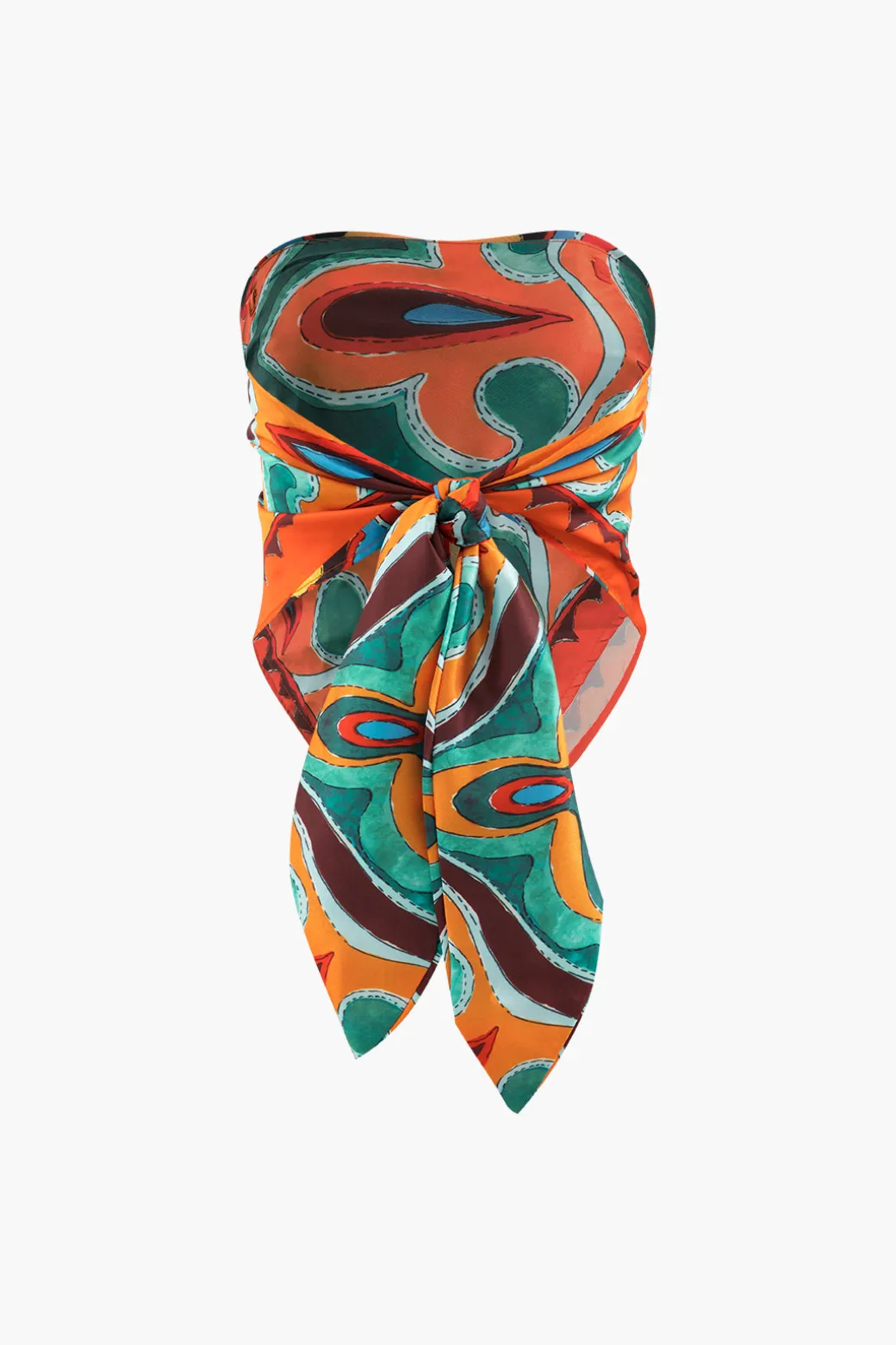 Best Printed Strappy Scarf Top Tube Tops