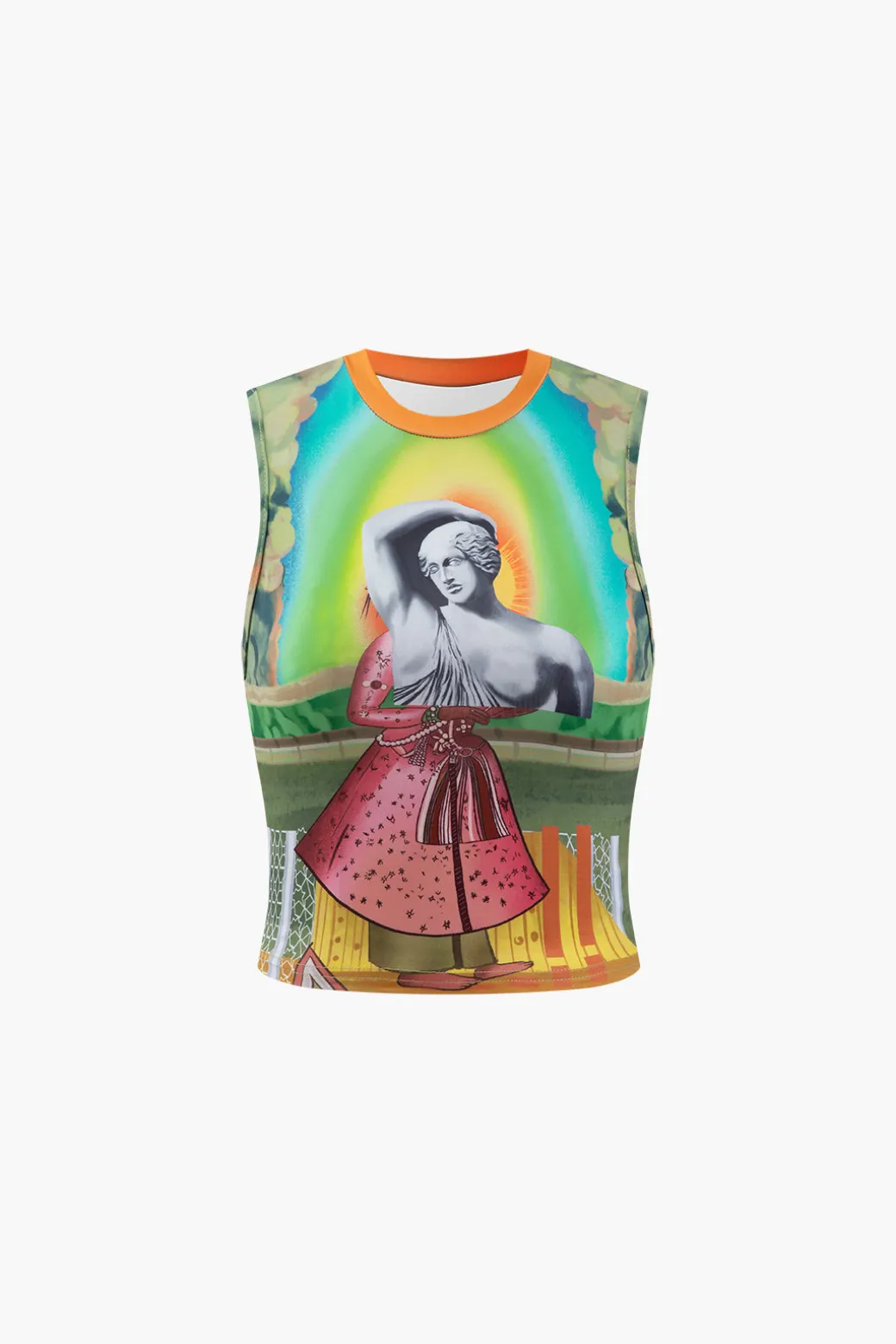 Sale Retro Statue Print Tank Top Tank Tops & Cami