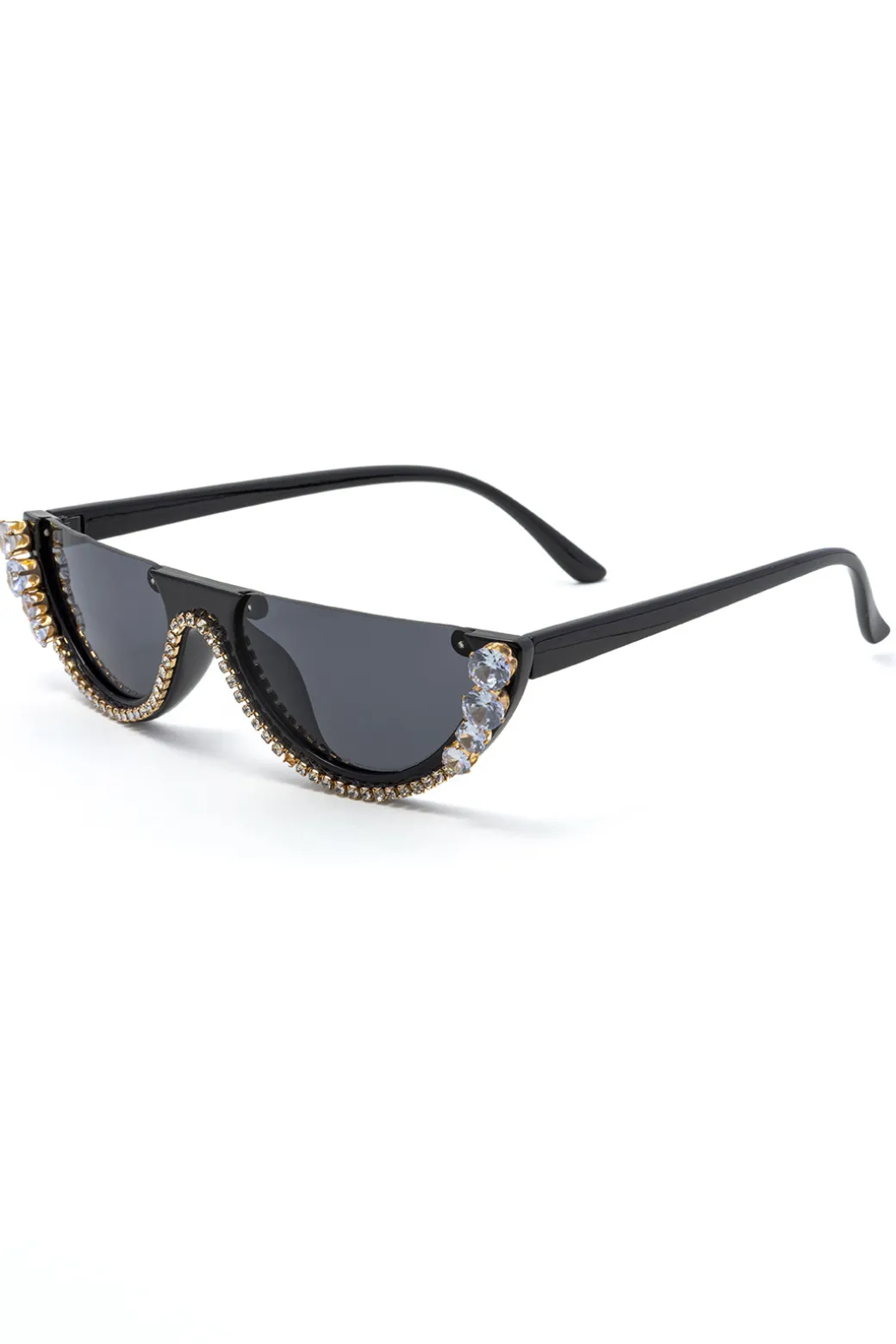 Best Sale Rhinestone Decor Half Frame Sunglasses Sunglasses | Accessories