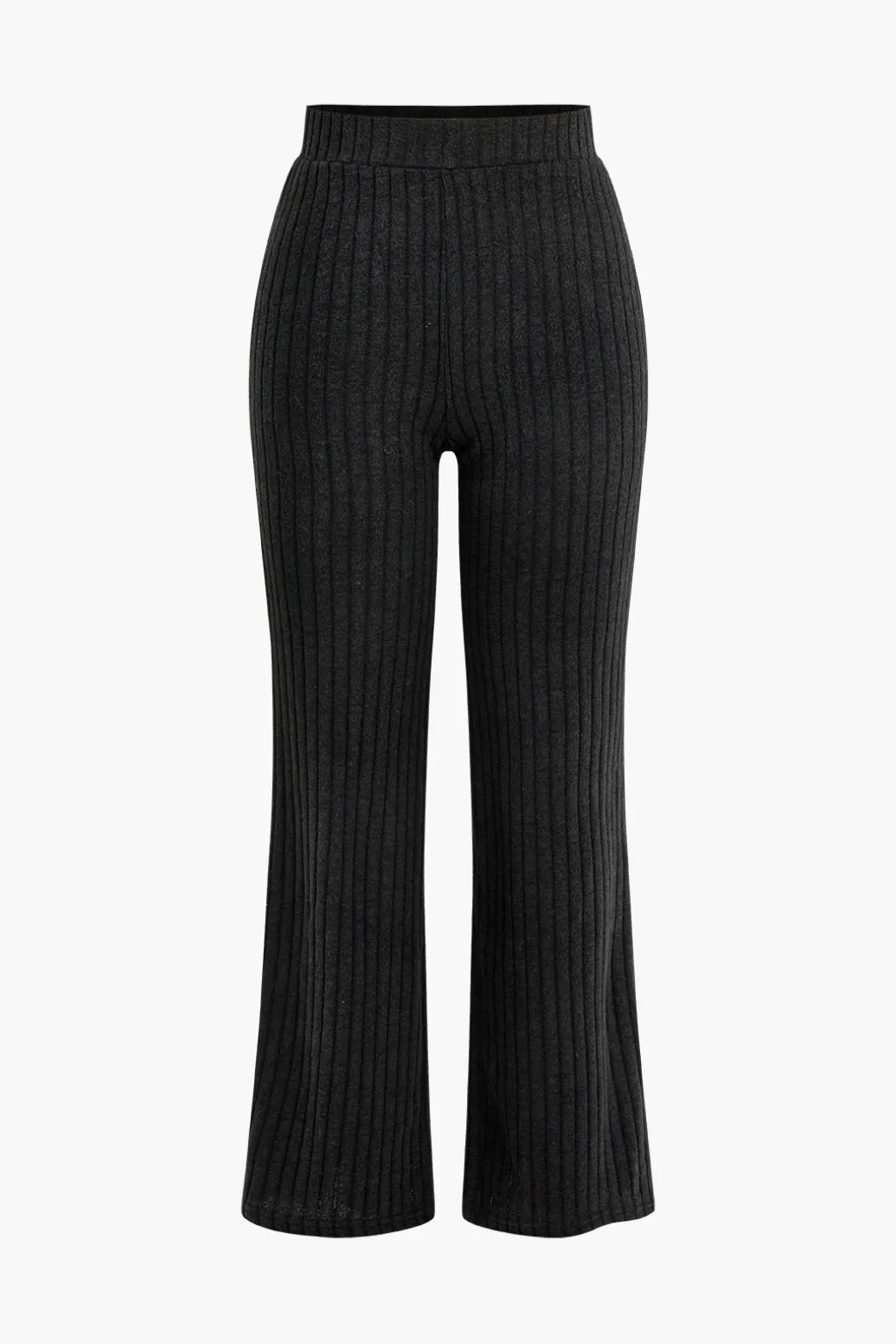 Best Sale Ribbed Knit Elastic Waistband Trousers Knit Bottoms | Knit Bottoms