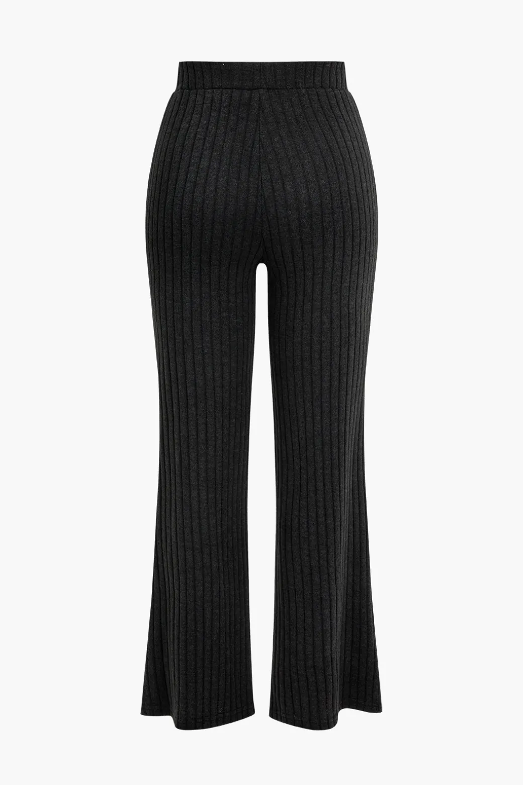 Best Sale Ribbed Knit Elastic Waistband Trousers Knit Bottoms | Knit Bottoms