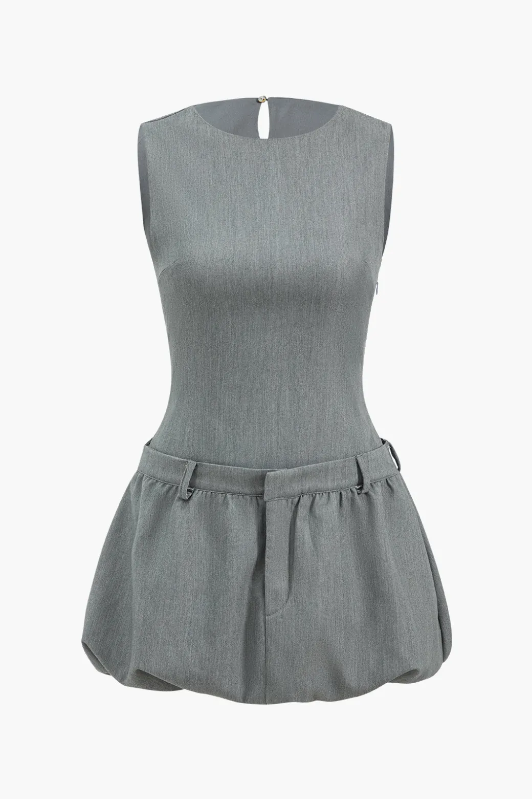 Flash Sale Round Neck Patchwork Sleeveless Mini Dress Mini Dresses