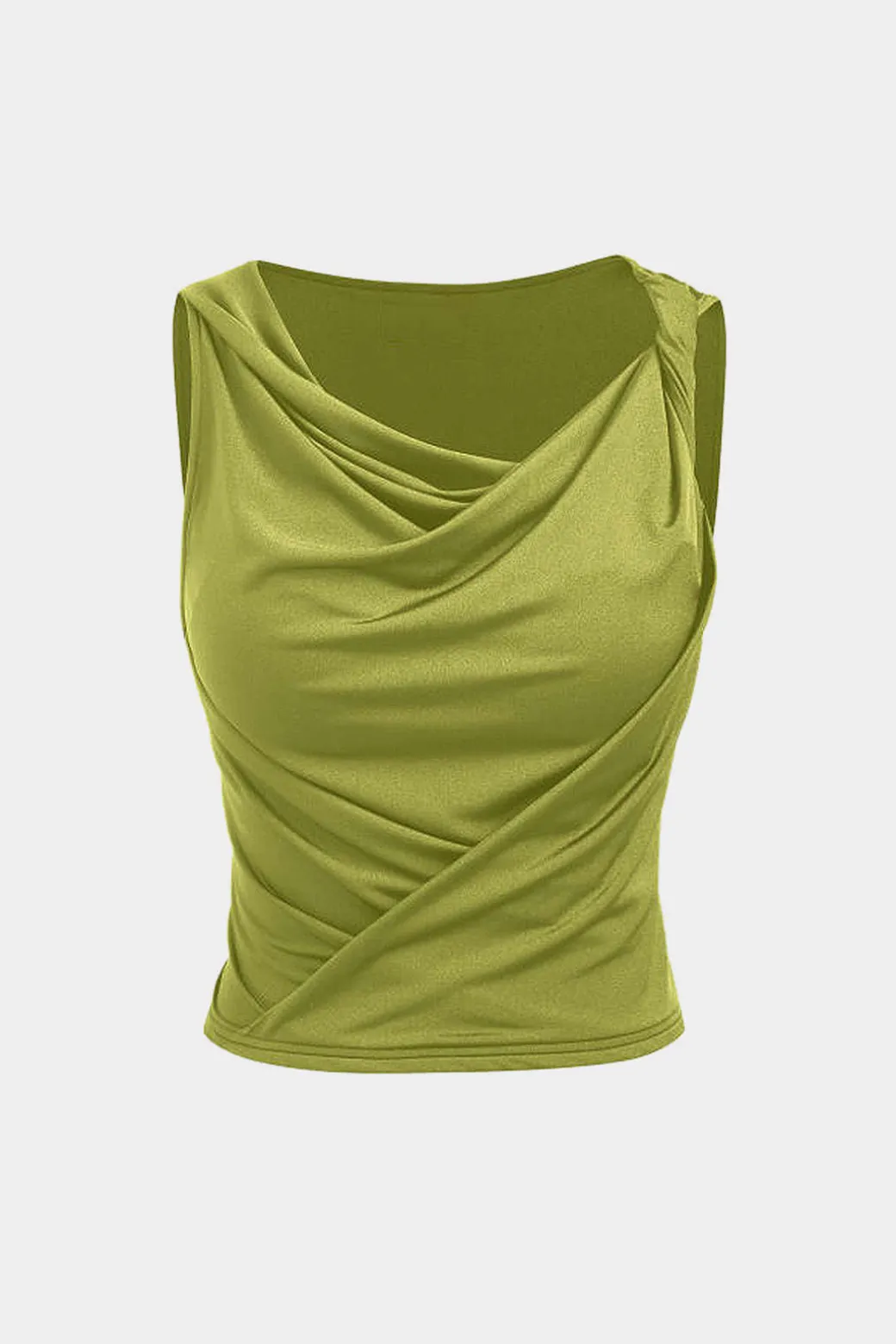 Best Sale Ruched Asymmetrical Sleeveless Tank Top Tank Tops & Cami