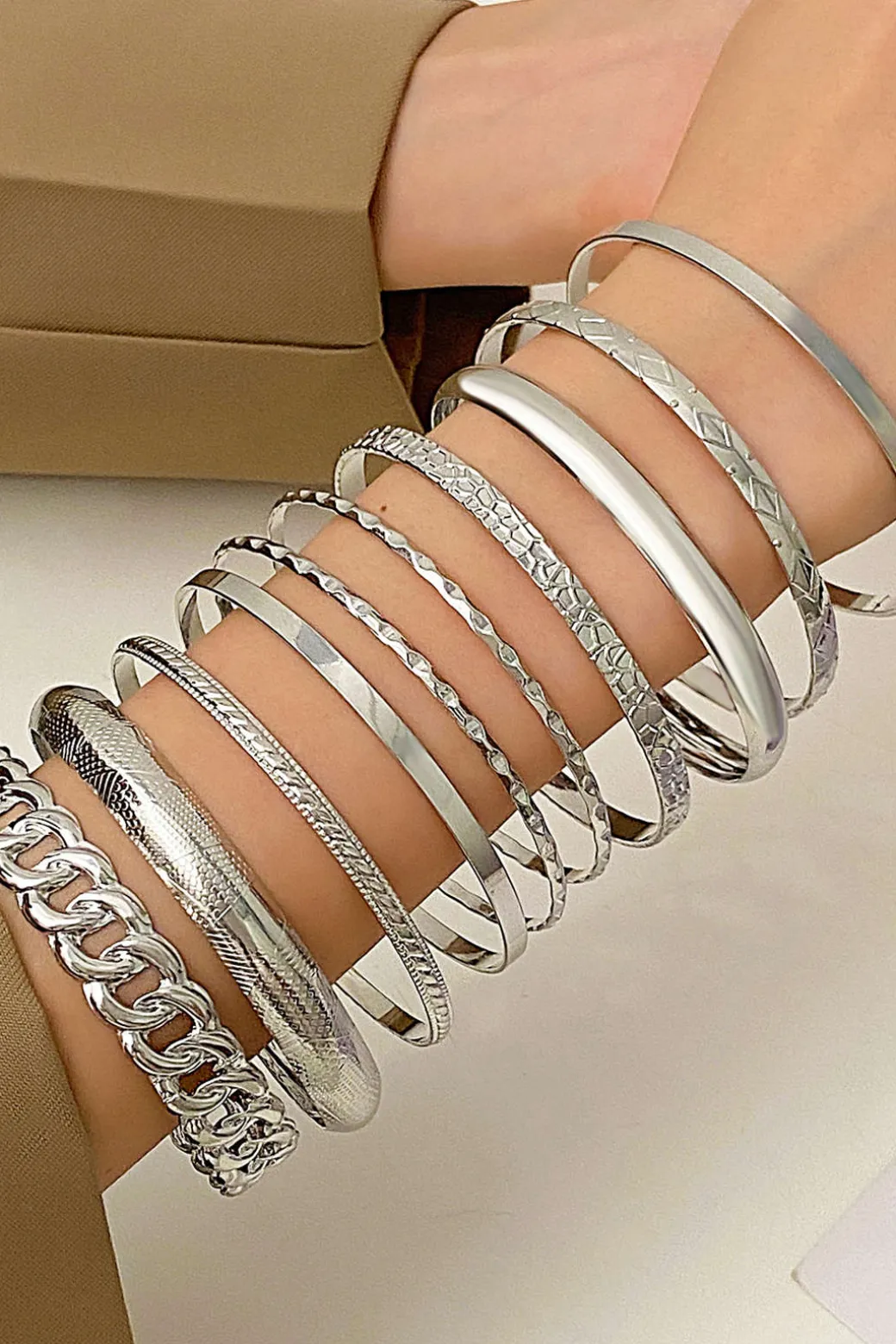 Best Sale Set of 10 Metal Chain Bracelet Set Bracelets | Accessories