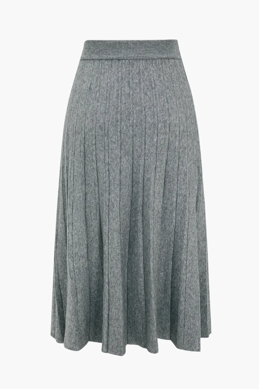 Discount Solid Knit Pleated High Waist Skirt Knitwear | Knit Bottoms