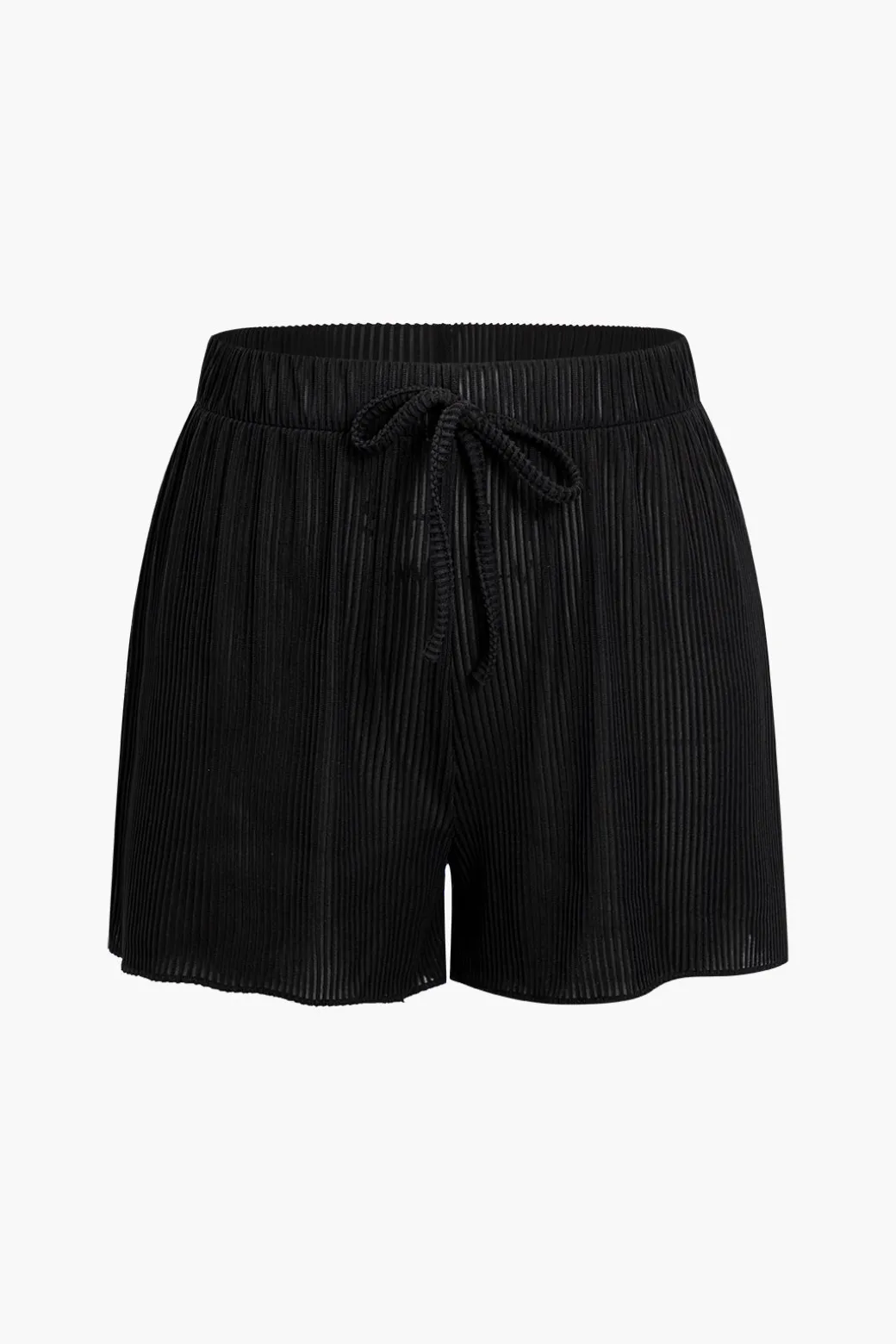 Best Solid Pleated Tie-Up Shorts Shorts