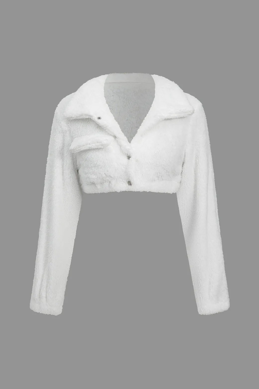 Hot Solid Plush Button Pocket Shirt And Shorts Set Short Sets