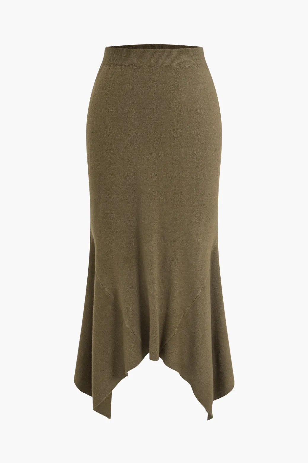 Online Solid Sweater Asymmetrical Skirt Knitwear | Knit Bottoms