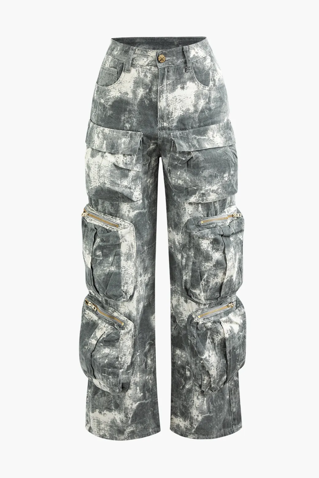 Hot Tie Dye Multi Pocket Straight Leg Cargo Jeans Cargo Pants | Pants