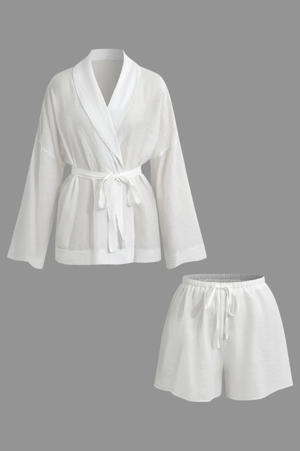 Cheap Tie Wrap Top and Shorts Set Short Sets