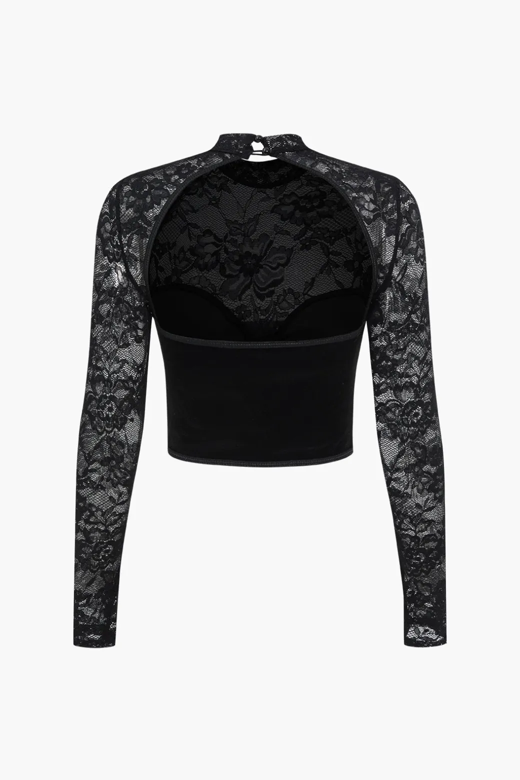 Fashion Velvet Patchwork Corset Backless Long-Sleeve Top Long Sleeve Tops | Long Sleeves Tops