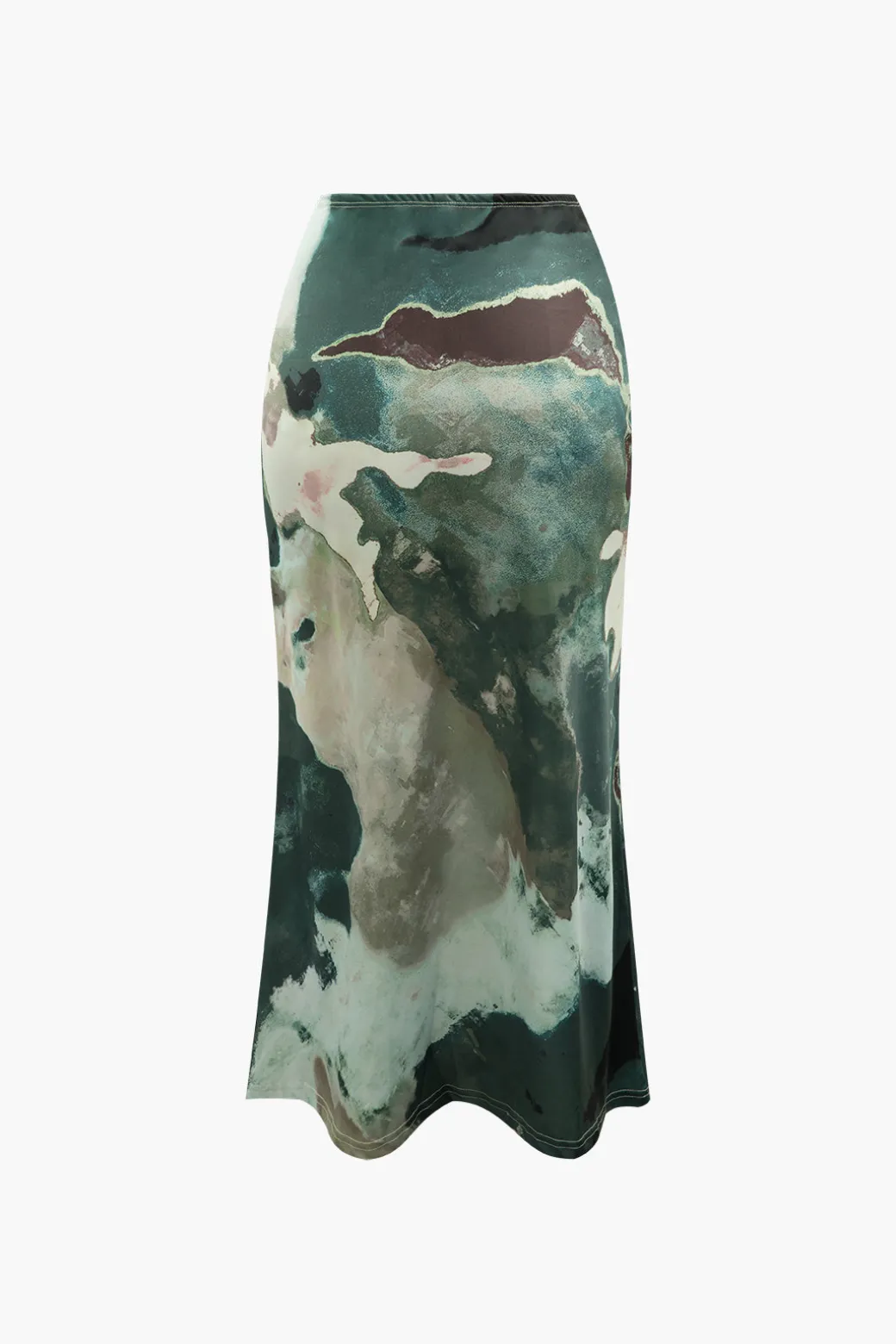 Clearance Watercolor Print Midi Skirt Skirts